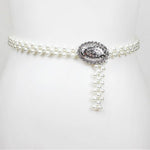 OVAL BUCKLET PEARL BELT - p3 Boutique