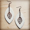 Oval Earrings in Blond Hair w/ Copper Feather - p3 Boutique