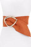 Oversize Buckle Faux Suede Belt - p3 Boutique