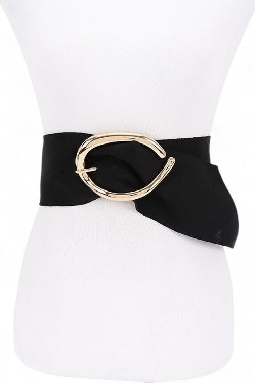 Oversize Buckle Faux Suede Belt - p3 Boutique