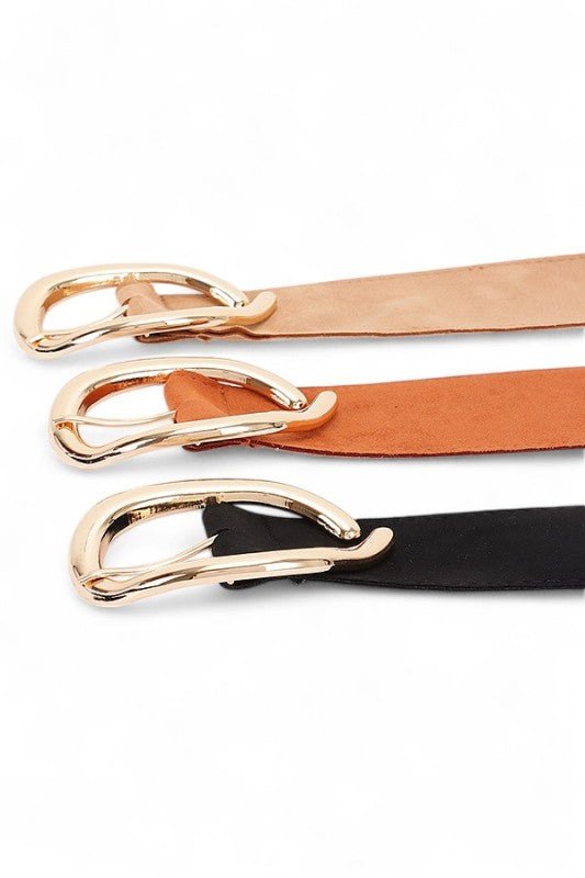 Oversize Buckle Faux Suede Belt - p3 Boutique