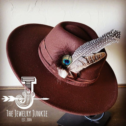 Peacock Guinea Feather&Turq Slab Haband Choice Hat - p3 Boutique
