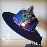Peacock Guinea Feather&Turq Slab Haband Choice Hat - p3 Boutique