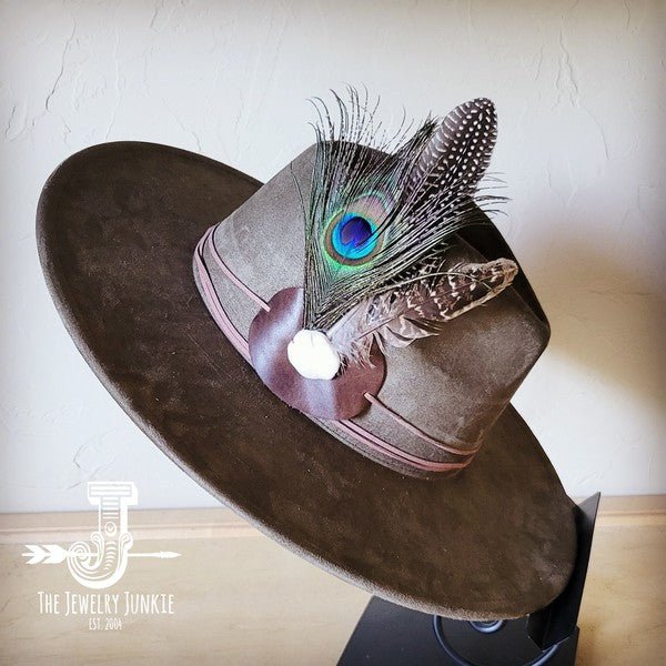 Peacock Guinea Feather&Turq Slab Haband Choice Hat - p3 Boutique