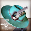 Peacock Guinea Feather&Turq Slab Haband Choice Hat - p3 Boutique