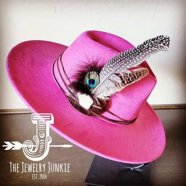 Peacock Guinea Feather&Turq Slab Haband Choice Hat - p3 Boutique