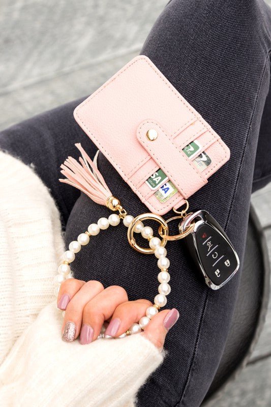 Pearl Key Ring Wallet Bracelet - p3 Boutique
