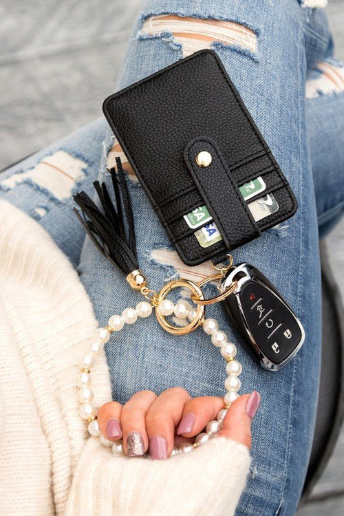 Pearl Key Ring Wallet Bracelet - p3 Boutique