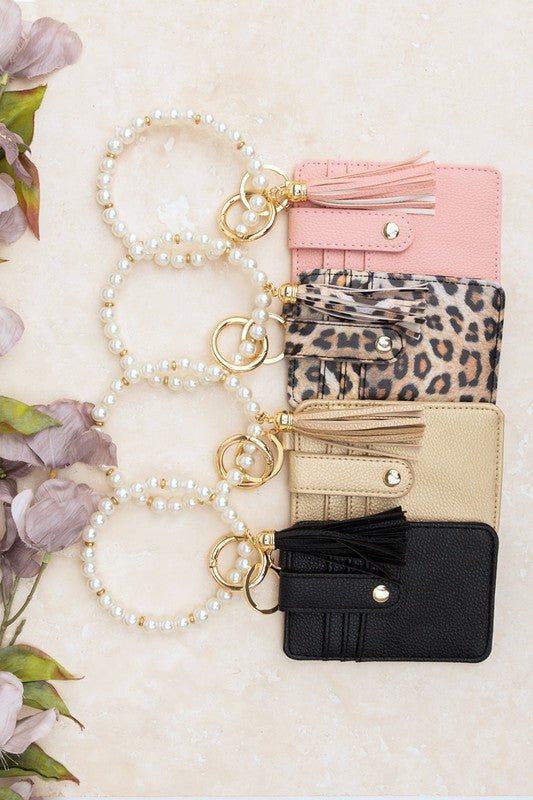 Pearl Key Ring Wallet Bracelet - p3 Boutique