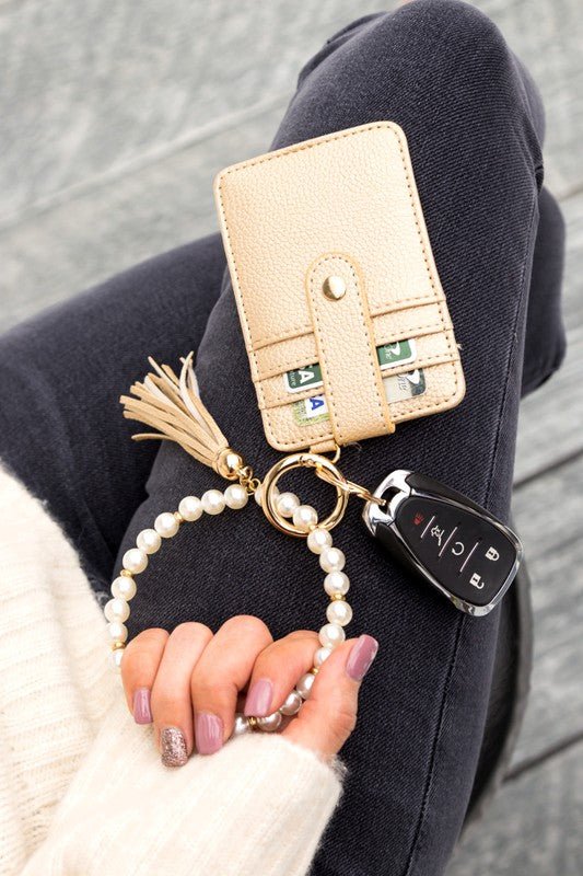 Pearl Key Ring Wallet Bracelet - p3 Boutique