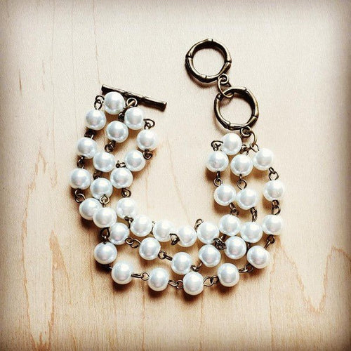 Pearl Triple Strand Bracelet - p3 Boutique