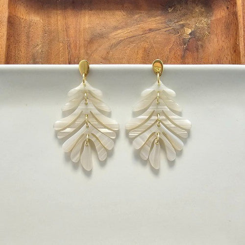 Petite Palm Earrings - Seashell - p3 Boutique