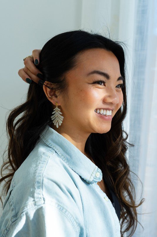 Petite Palm Earrings - Seashell - p3 Boutique