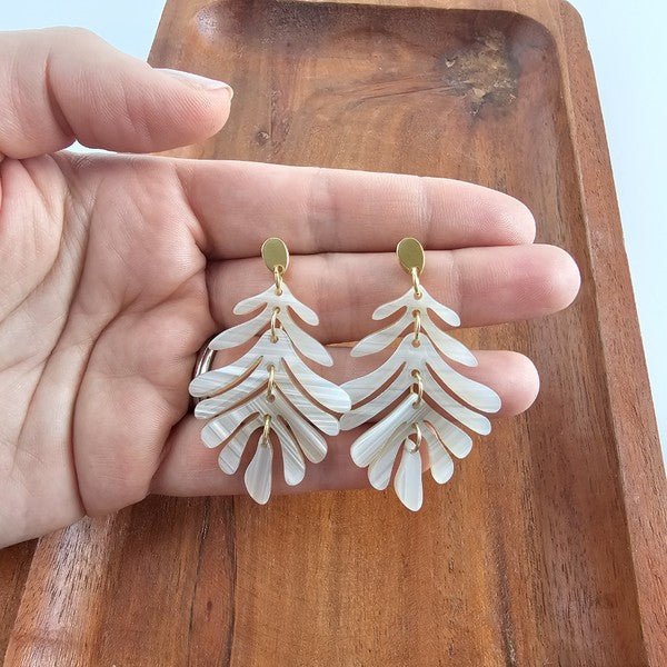 Petite Palm Earrings - Seashell - p3 Boutique