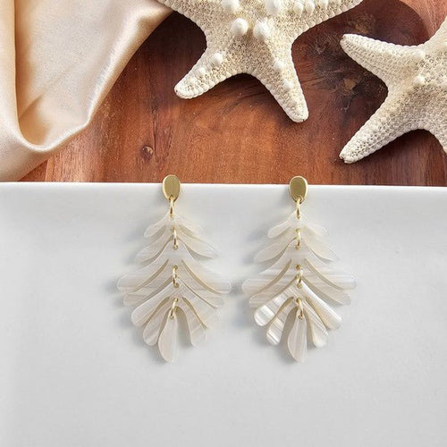Petite Palm Earrings - Seashell - p3 Boutique