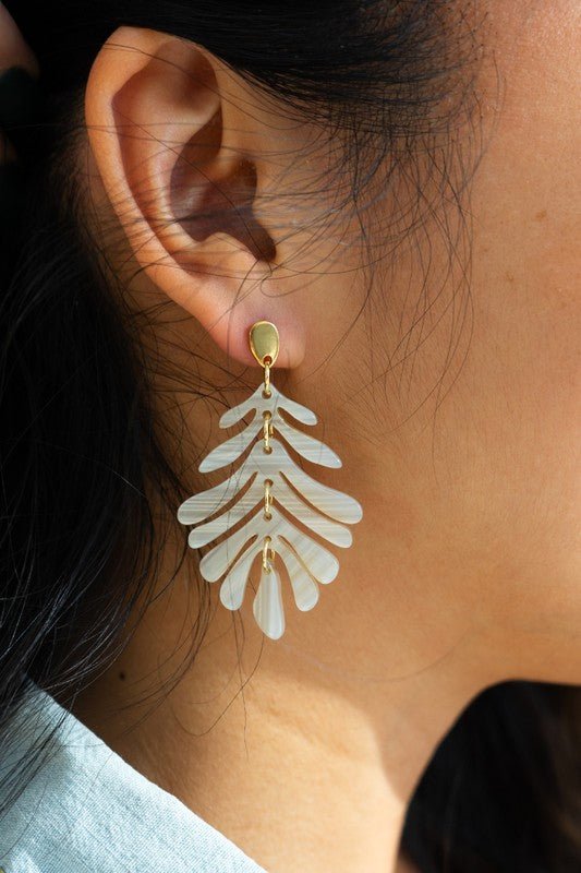 Petite Palm Earrings - Seashell - p3 Boutique