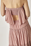 Pin Stripe Print Tube Maxi Dress - p3 Boutique