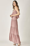 Pin Stripe Print Tube Maxi Dress - p3 Boutique