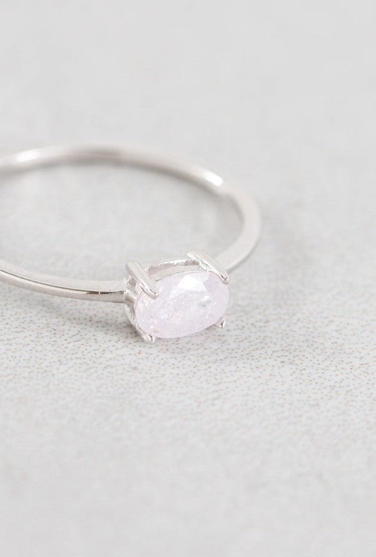 Pink Shimmer Ring Silver - p3 Boutique