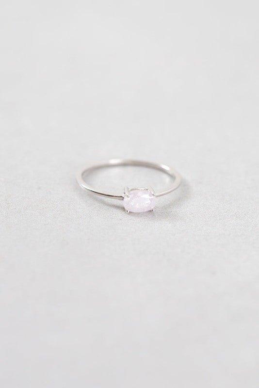 Pink Shimmer Ring Silver - p3 Boutique