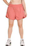 Plus Windbreaker Smocked Waistband Running Shorts - p3 Boutique