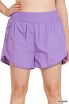 Plus Windbreaker Smocked Waistband Running Shorts - p3 Boutique