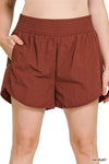 Plus Windbreaker Smocked Waistband Running Shorts - p3 Boutique
