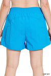 Plus Windbreaker Smocked Waistband Running Shorts - p3 Boutique