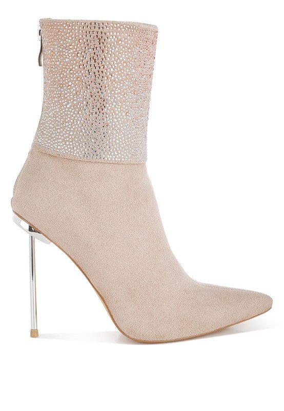 Podstar Rhinestones Embellished Foldover Boots - p3 Boutique