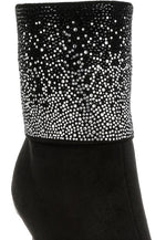 Podstar Rhinestones Embellished Foldover Boots - p3 Boutique
