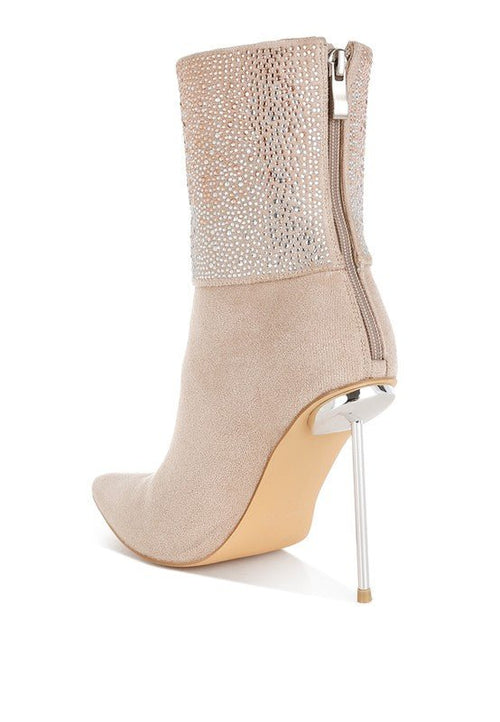 Podstar Rhinestones Embellished Foldover Boots - p3 Boutique