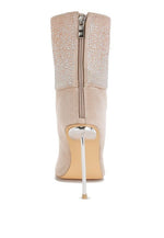 Podstar Rhinestones Embellished Foldover Boots - p3 Boutique