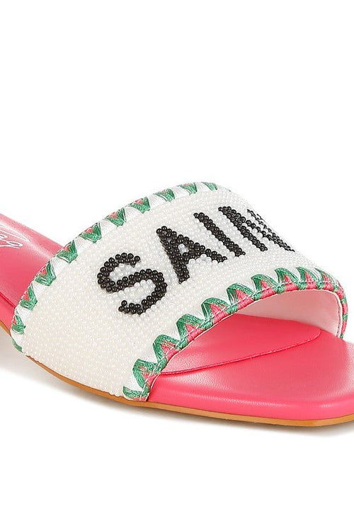 Poshta Saint Tropez Beaded Slip - On Heels - p3 Boutique