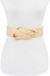 Raffia Straw Braided Elastic Belt - p3 Boutique