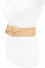 Raffia Straw Braided Elastic Belt - p3 Boutique