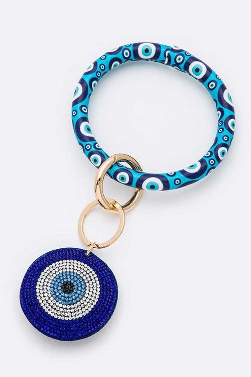 Rhinestone Evil Eye Bracelet Key Chain - p3 Boutique