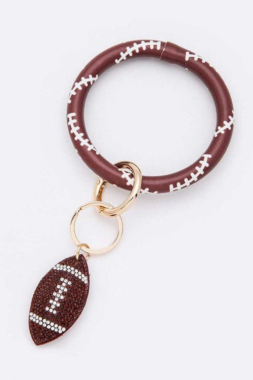 Rhinestone Football Bracelet Key Chain - p3 Boutique