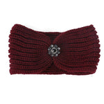 RHINESTONE PENDANT RIBBED WINTER HEADBAND - p3 Boutique