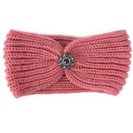 RHINESTONE PENDANT RIBBED WINTER HEADBAND - p3 Boutique