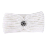 RHINESTONE PENDANT RIBBED WINTER HEADBAND - p3 Boutique