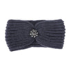 RHINESTONE PENDANT RIBBED WINTER HEADBAND - p3 Boutique