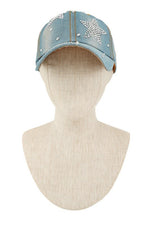 Rhinestone Star and Denim Baseball Cap - p3 Boutique
