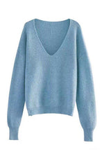 Ribbed v neck sweater - p3 Boutique