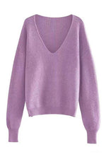 Ribbed v neck sweater - p3 Boutique