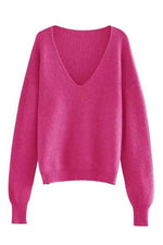 Ribbed v neck sweater - p3 Boutique