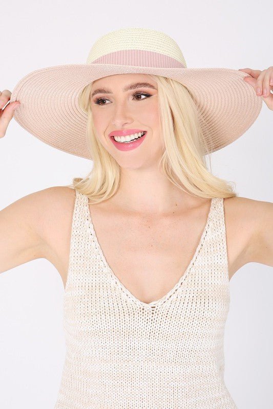 RIBBON BAND STRAW HAT - p3 Boutique