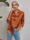 Satin leopard print button down shirt - p3 Boutique