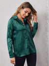 Satin leopard print button down shirt - p3 Boutique