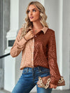 Satin leopard print button down shirt - p3 Boutique