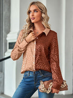 Satin leopard print button down shirt - p3 Boutique
